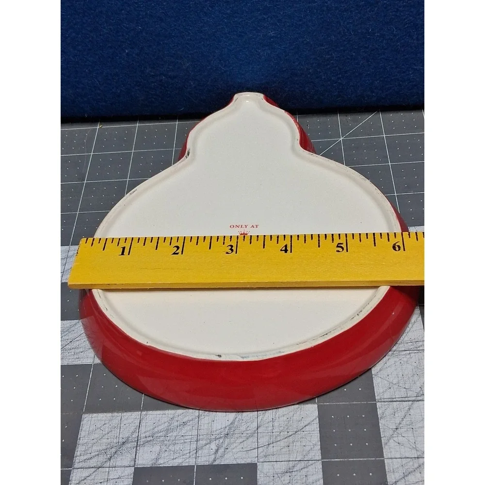Hallmark‎ Snowman Candy Dish White Red Ceramic Christmas Holiday Trinket Tray
